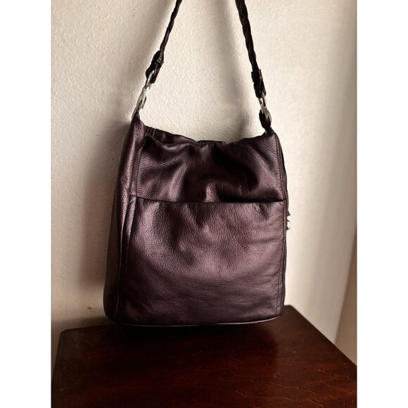 Brighton Handbag Hobo Soft Leather Beaded Bag NWOT Amethyst - Picture 3 of 16